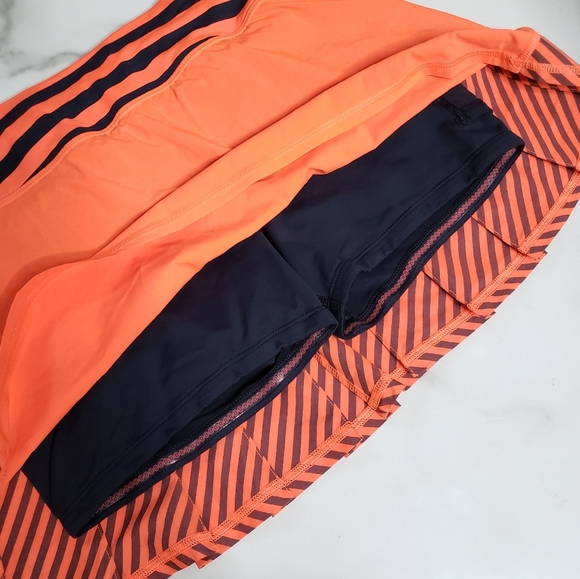 Lululemon Run Pace Setter Skirt, Skort Light Flare Inkwell Orange Blue Sz 6 - Picture 3 of 7